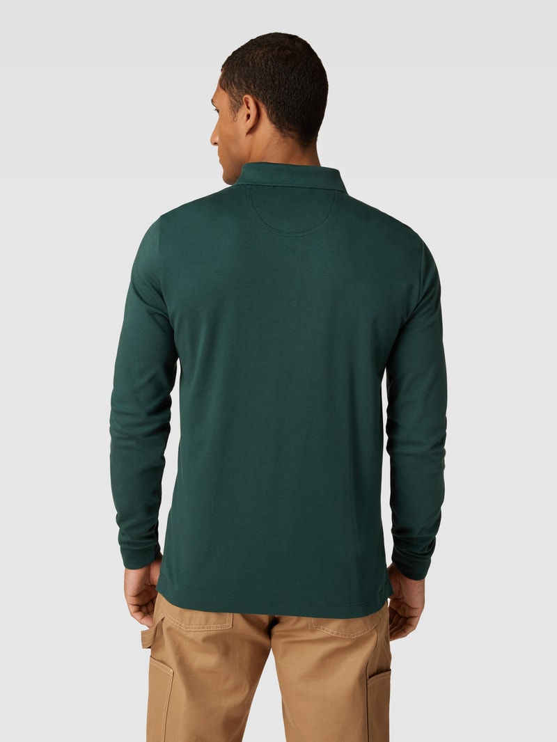 Longsleeve mit Polokragen und Brusttasche in grün