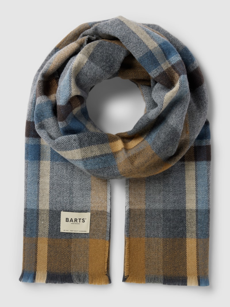 Schal mit Tartan-Karo in mittelgrau meliert