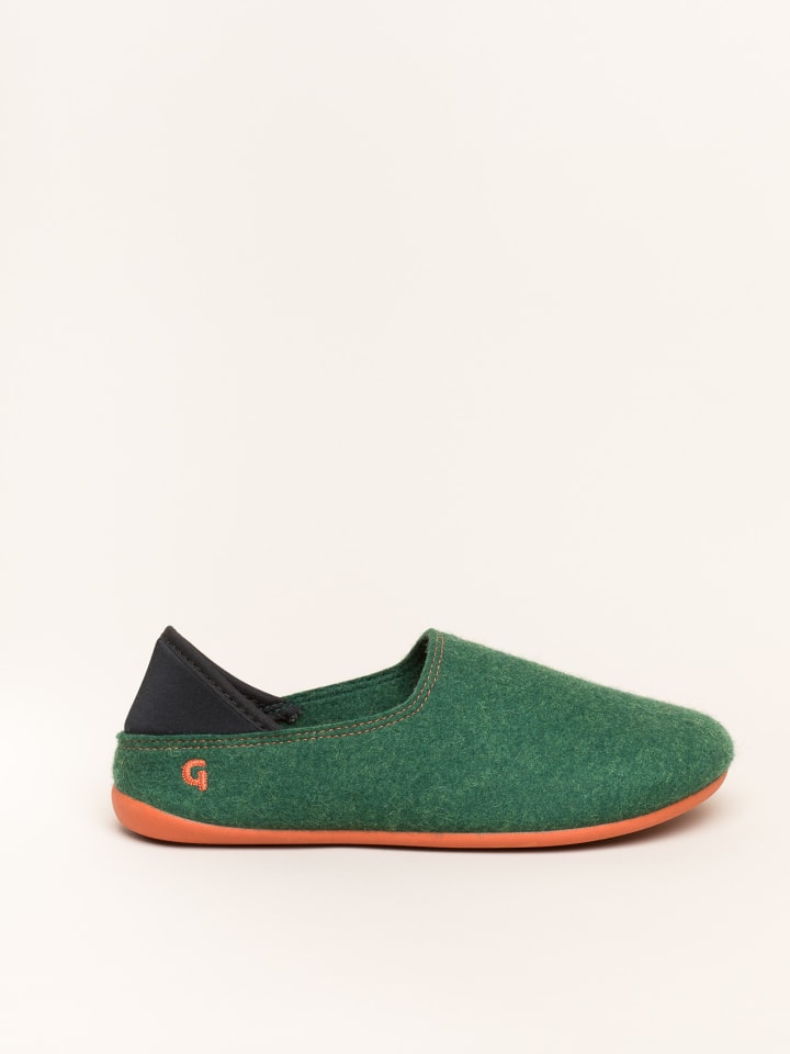 Gottstein Hausschuh Wool Slip-On in green/orange günstig kaufen