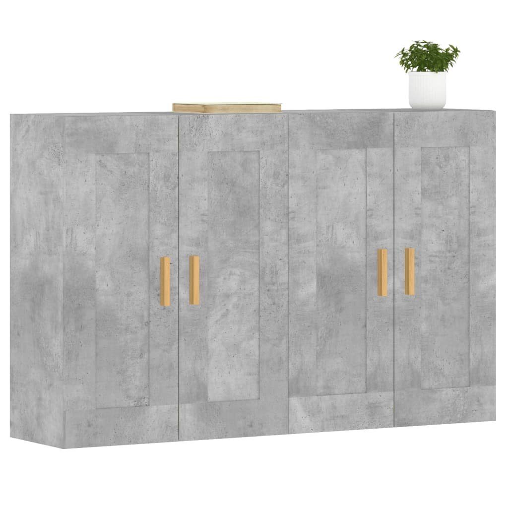 vidaXL Sideboard Wandschränke 2 Stk. Betongrau Holzwerkstoff (2 St)
