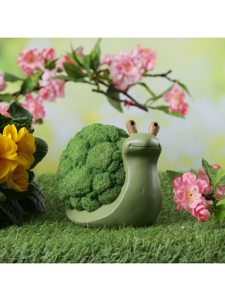 MARELIDA Dekofigur Schnecke Brokkoli Gartendeko für Beet Garten H: 11cm in grün günstig kaufen onesize