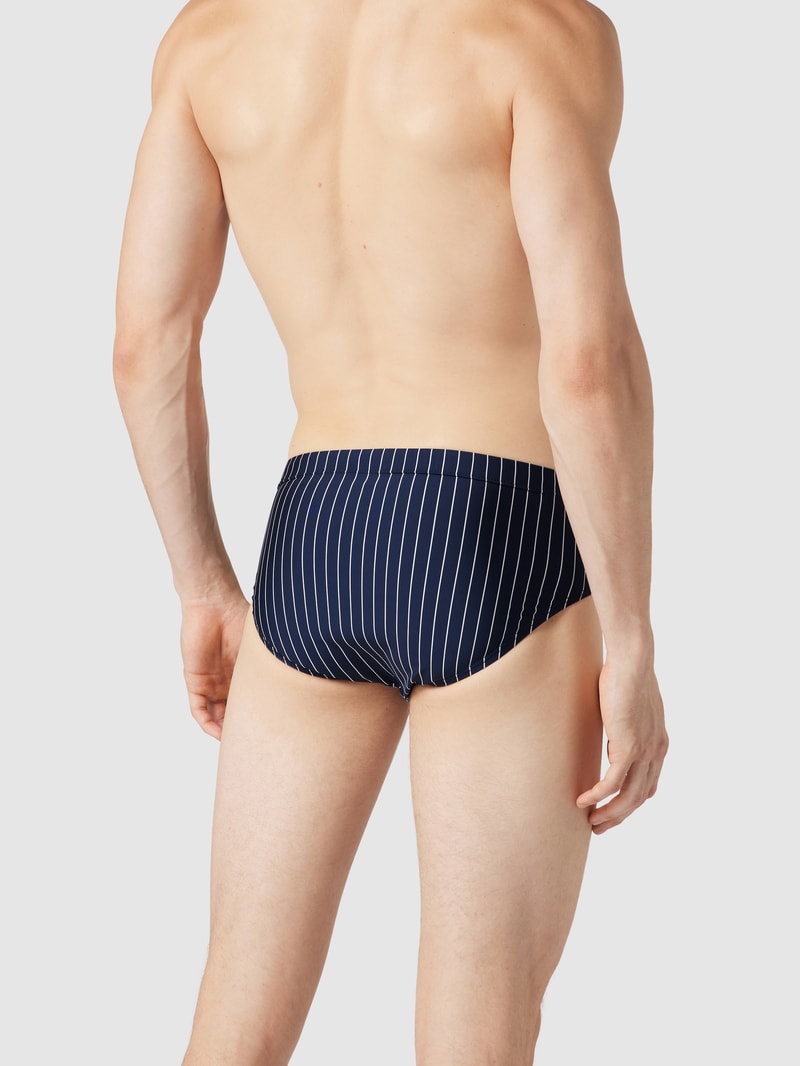 Badehose mit Streifenmuster in marineblau