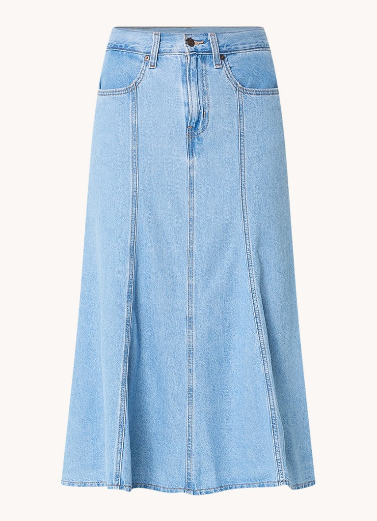 Fustă midi din denim Levi's cu buzunare laterale
