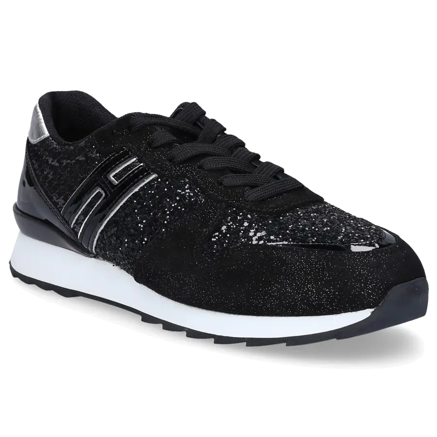 Hogan - Sneaker low R261 Logo Glitzer schwarz-kombi - schwarz
