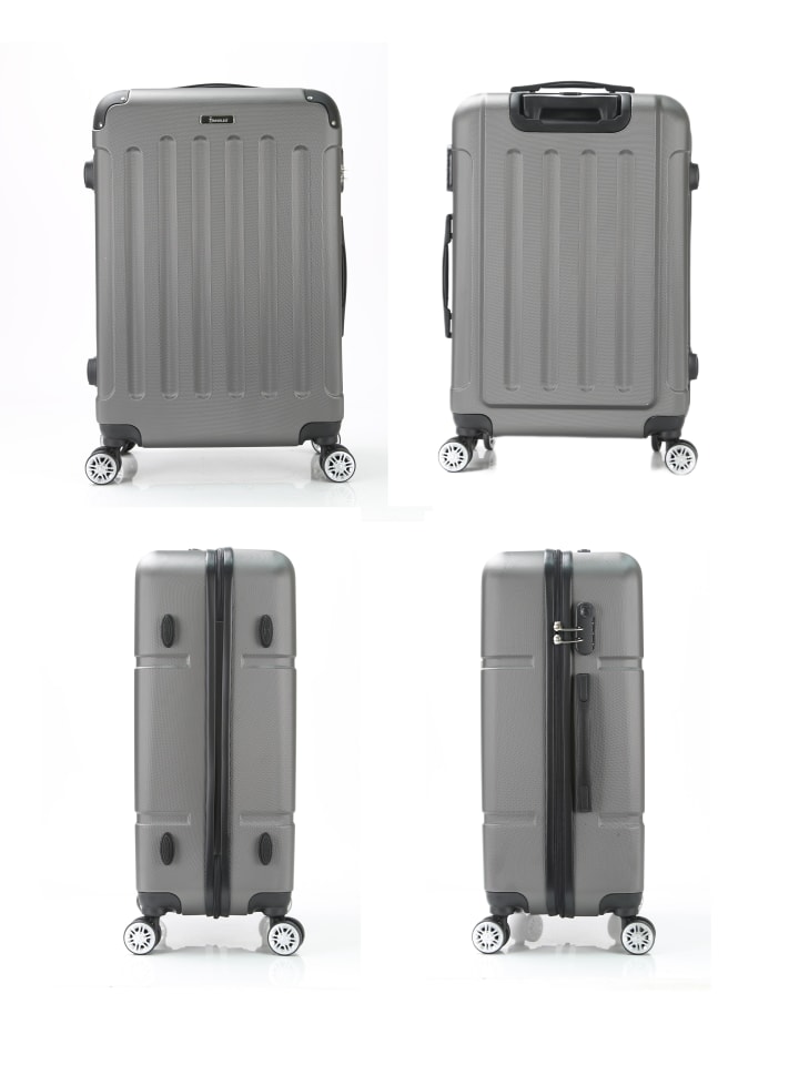 COFI 1453 Reisekoffer Koffer 3 tlg Hartschale Trolley Set in Grau günstig kaufen onesize