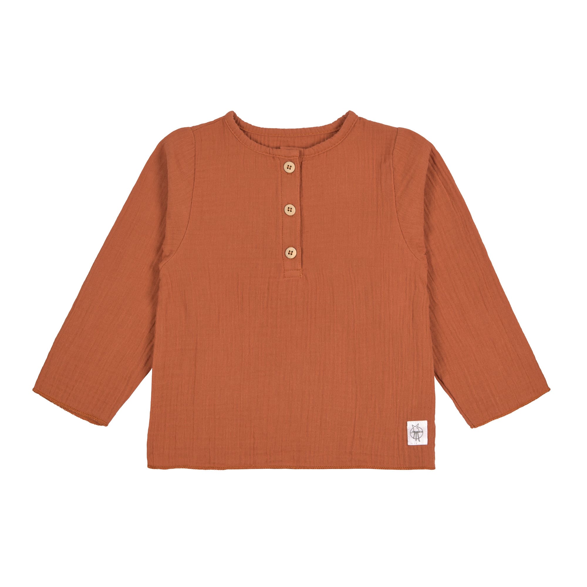 Baby Langarmshirt - Bio Baumwolle, Rostrot