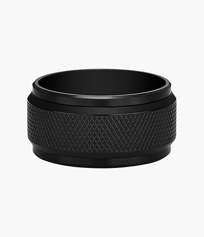 Fossil Ring Knox Spinner Edelstahl schwarz