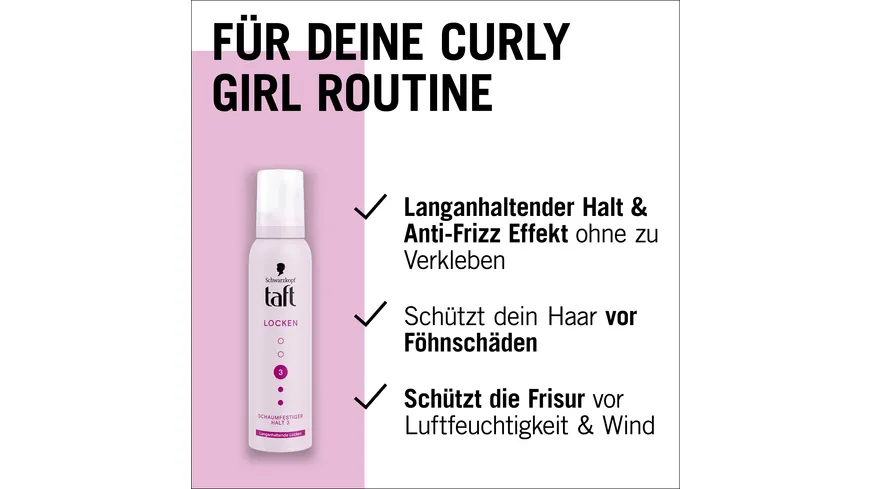 TAFT Schaumfestiger Locken 150ml Haltegrad 3 - mittlerer Halt 150 ml