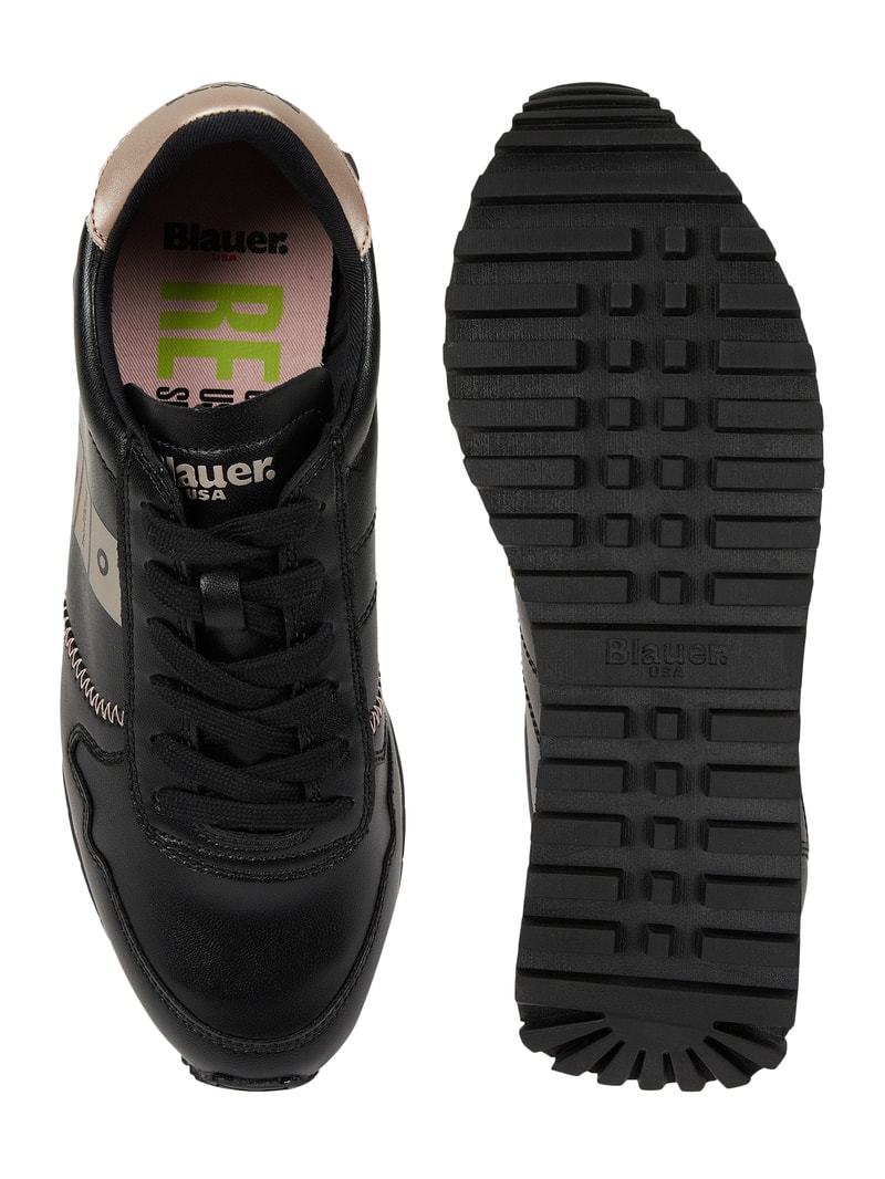 Sneaker in Leder-Optik Modell 'Merril' in schwarz