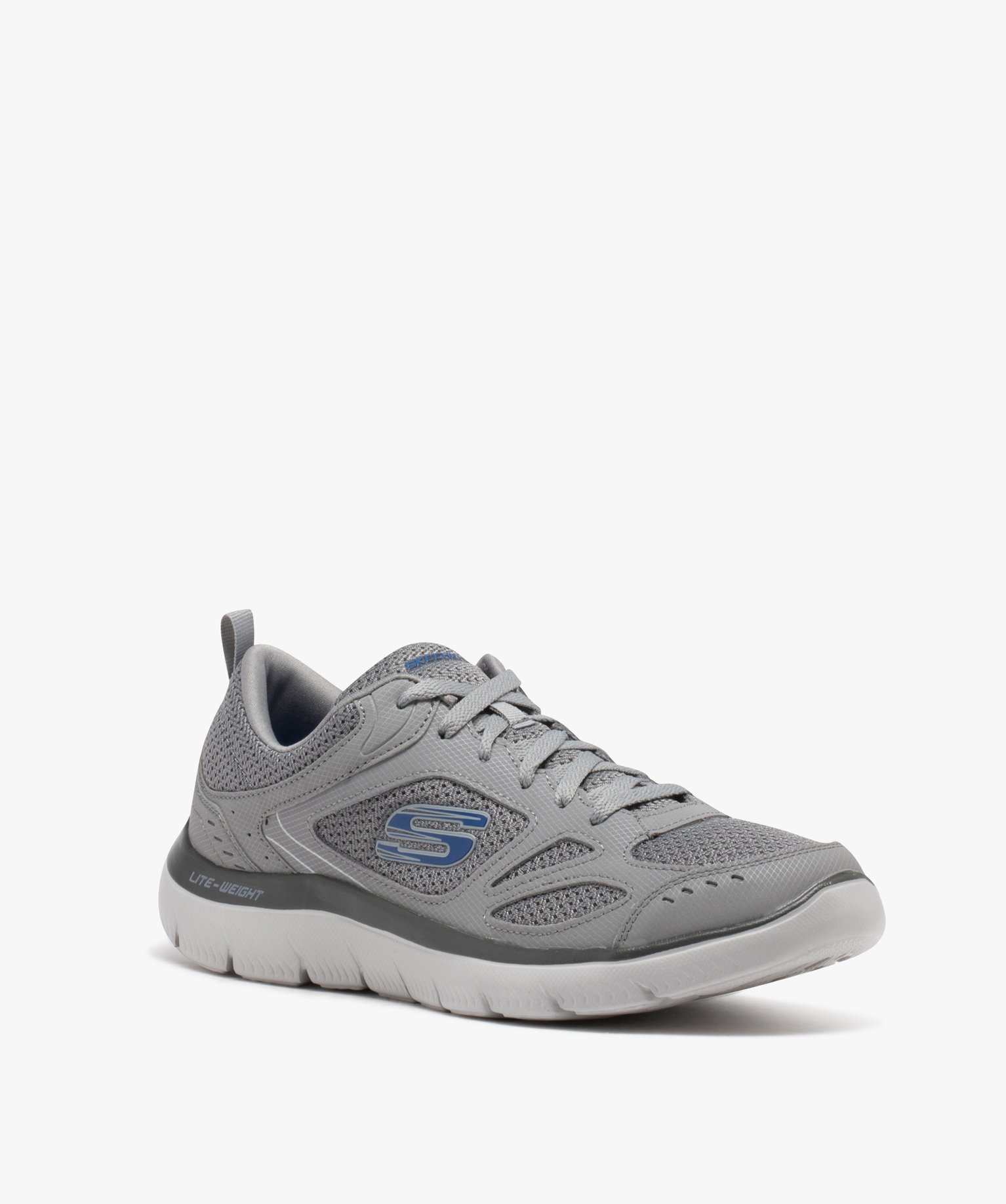 Baskets homme unies détails en mesh - Skechers gris | GEMO