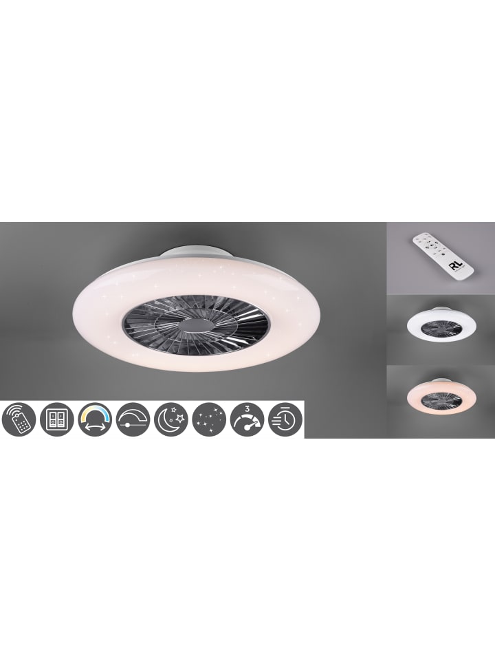 Reality Leuchten Ventilator VISBY in chrom günstig kaufen 60 cm