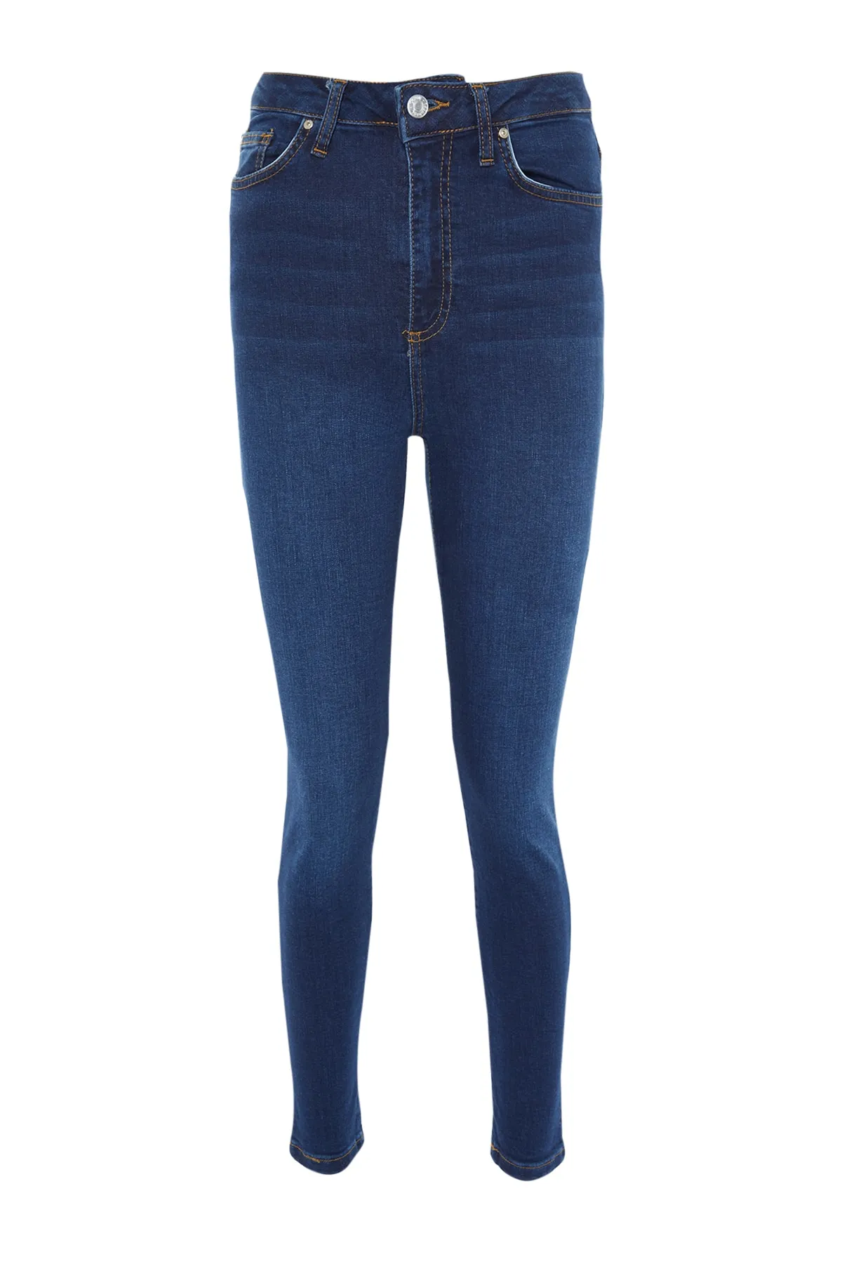 Trendyol Collection  Marineblaue Skinny-Jeans mit superhoher Taille TWOSS22JE0560