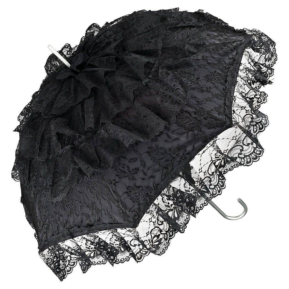 von Lilienfeld Stockregenschirm VON LILIENFELD Regenschirm Damen Sonnenschirm Brautschirm Hochzeitsschirm Melissa Rüschen, Rüschenkante