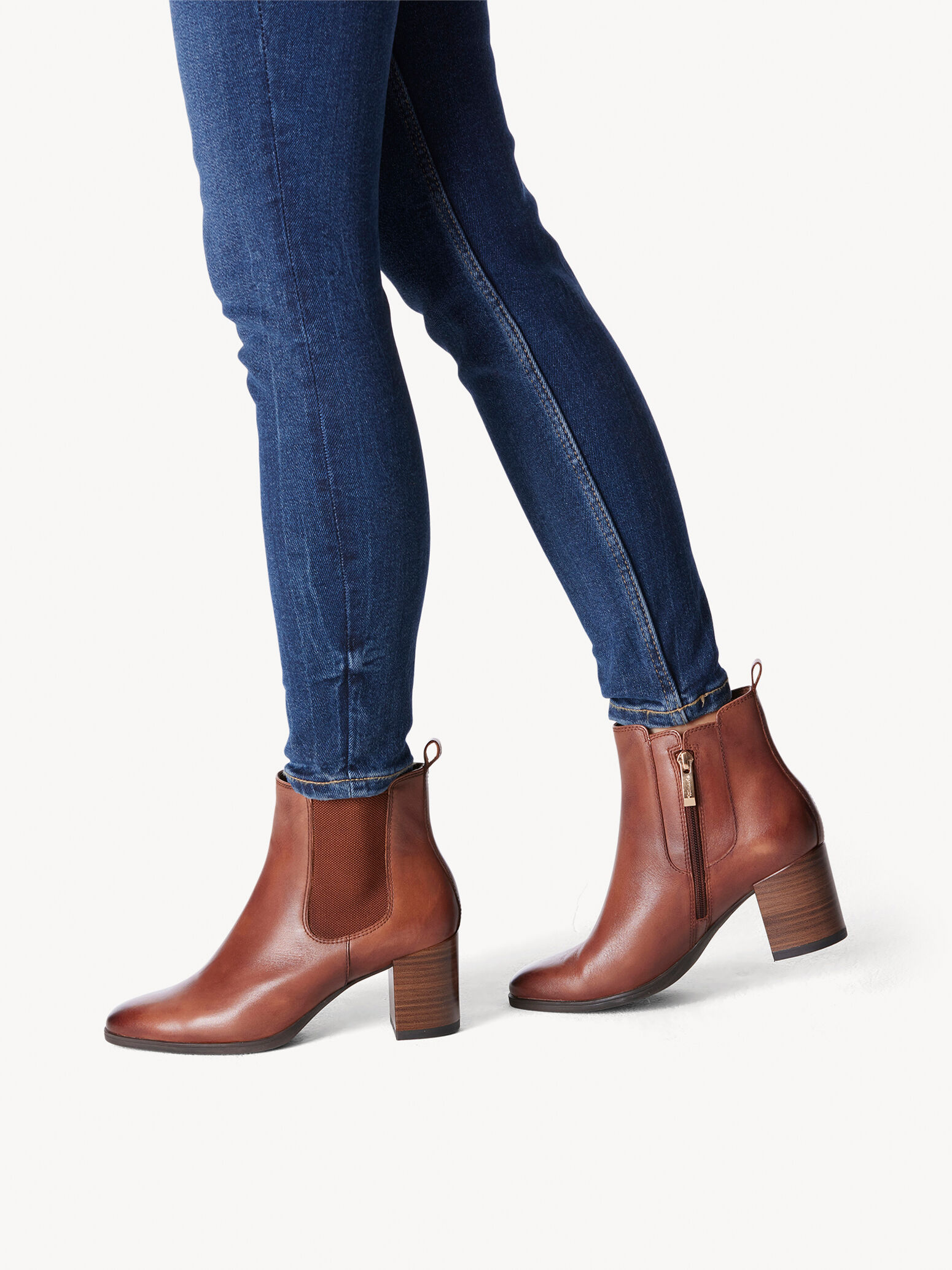 Bottine Chelsea en cuir - marron