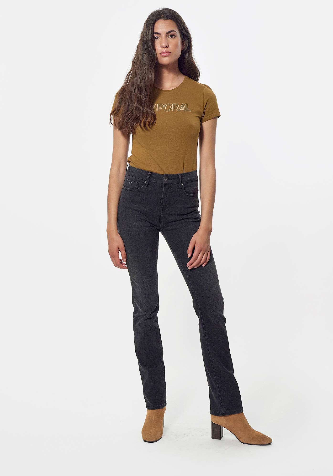 FIDEL  Jean demi-slim noir Femme