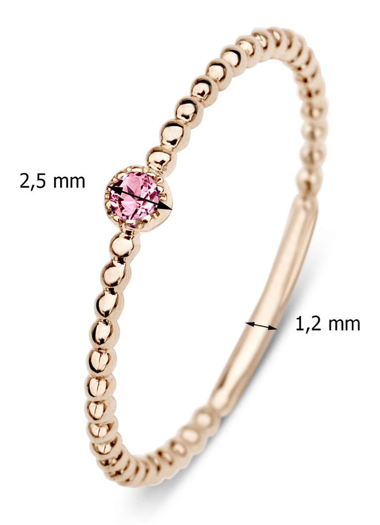 Diamond Point Rose Gold Ring 0.04 ct Tourmaline Joy