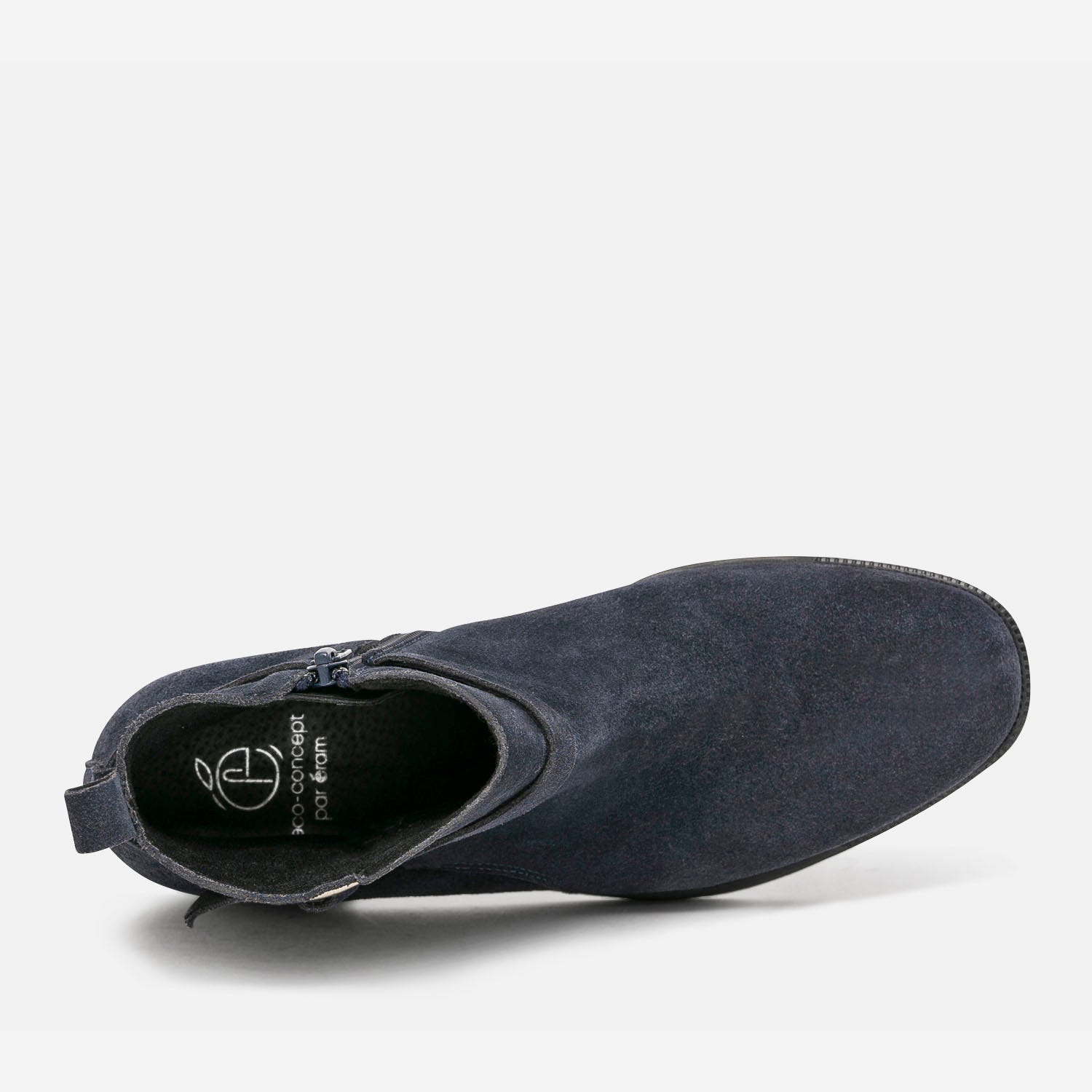 Boots marine en cuir velours