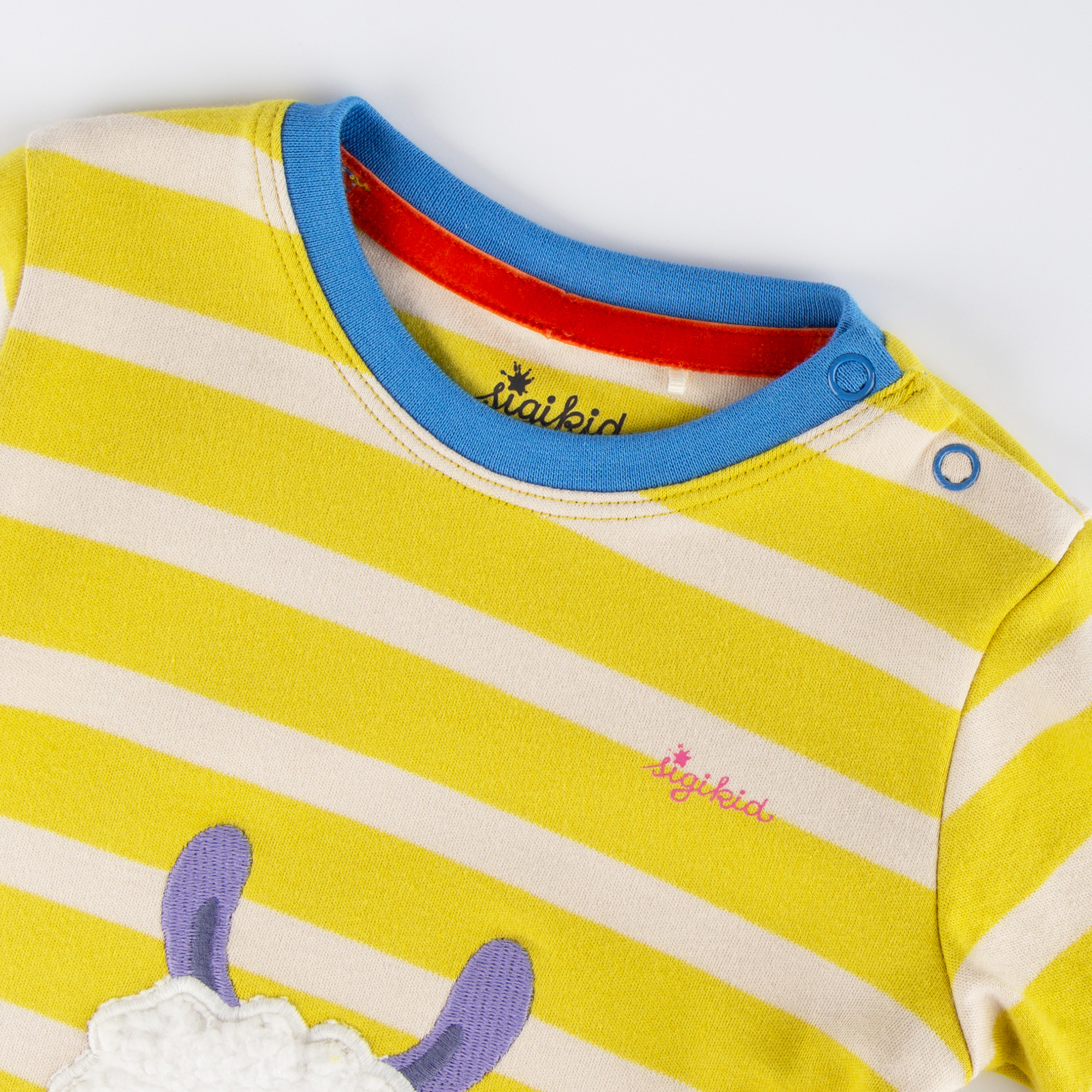 Baby Langarmshirt Crazy Lama, gelb gestreift