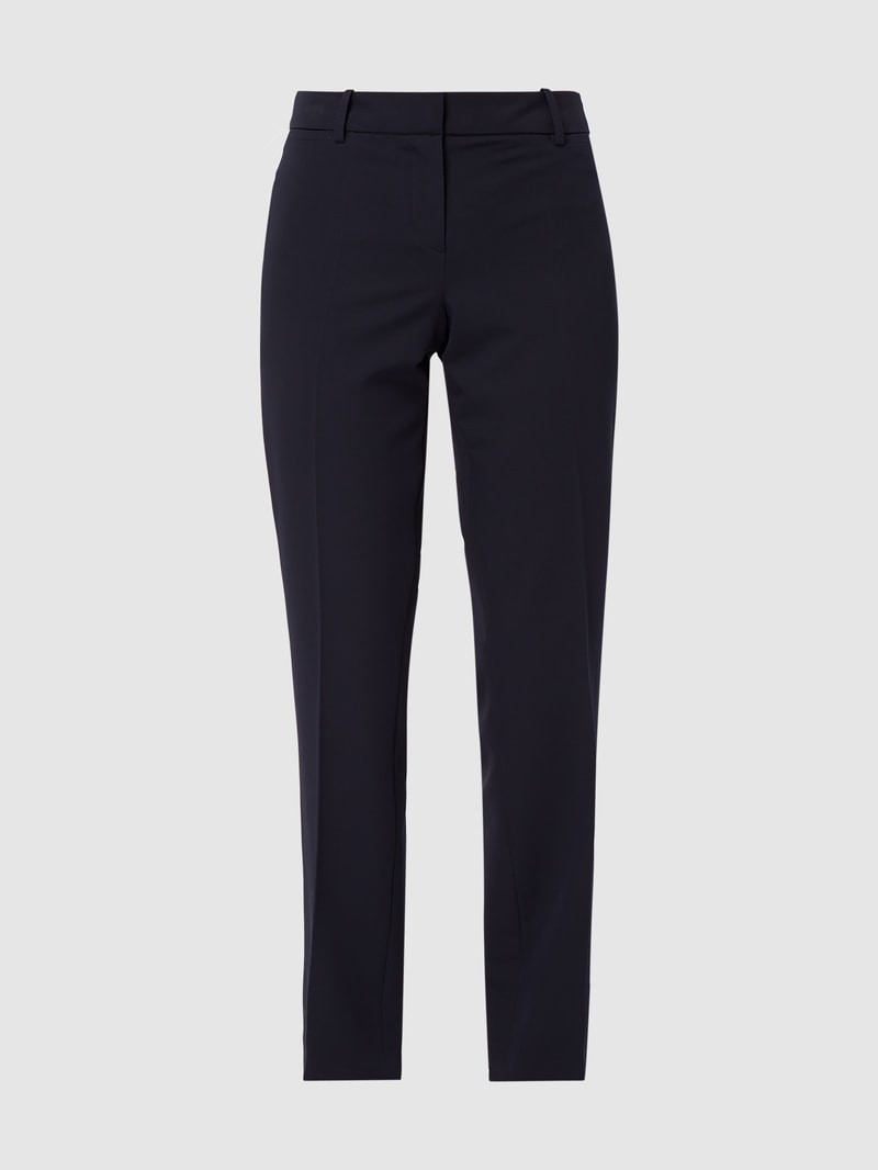 Slim Fit Stoffhose mit Stretch-Anteil in marineblau