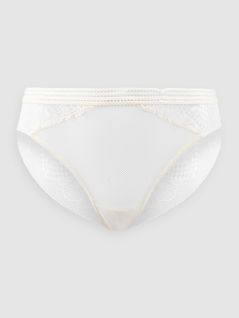Tanga aus Mesh und Spitze Modell 'Thelma' in beige