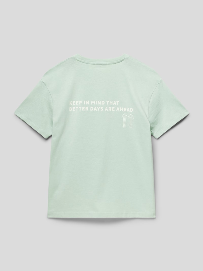 T-Shirt mit Statement-Print in mint