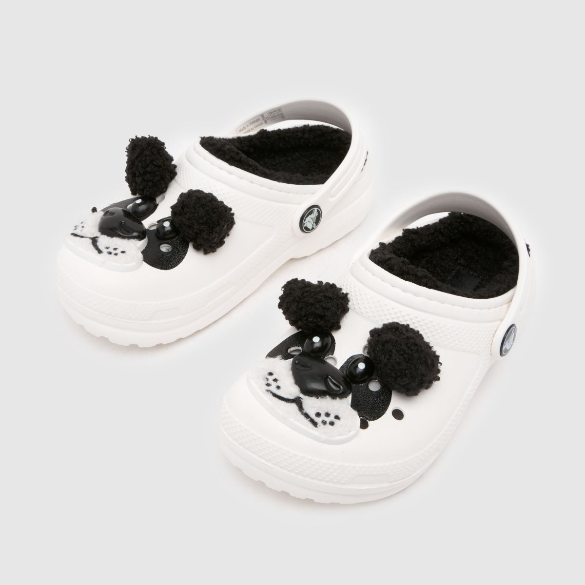 Crocs svarta och vita klassiska fodrade träskor Junior sandaler