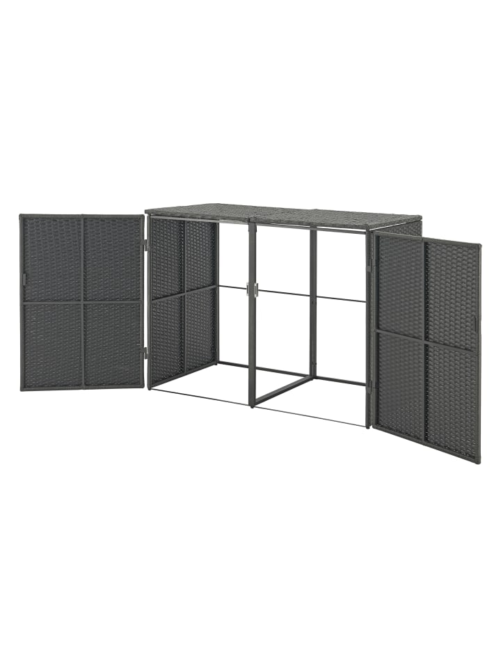 en.casa Mülltonnen Verkleidung Widnau für 2 Tonnen in Grau (H)111cm (B)148cm (T)80cm günstig kaufen onesize