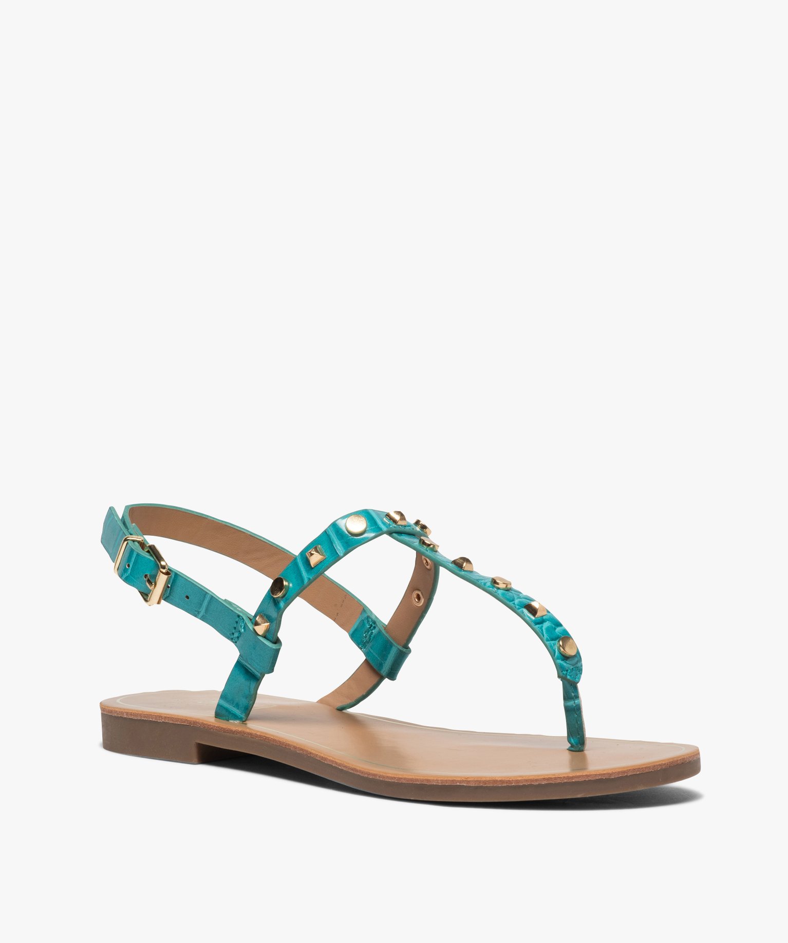 Sandales femme à entre-doigts avec clous décoratifs - Only bleu | GEMO