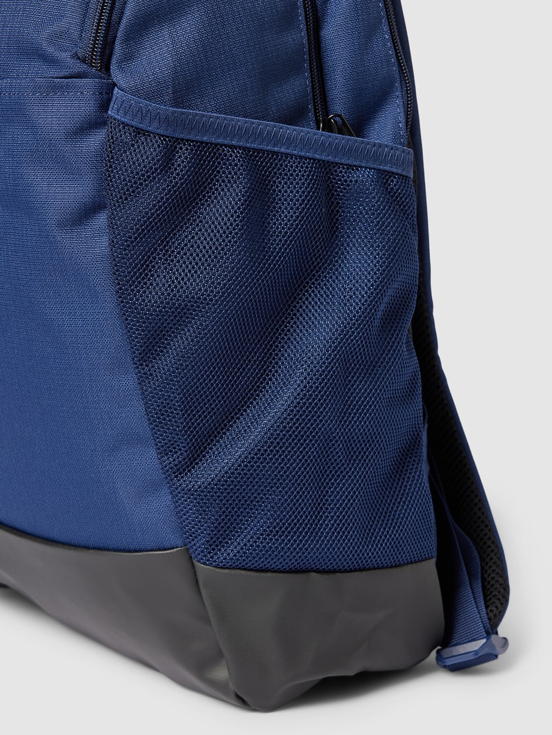 Rucksack mit Label-Print Modell 'Brasilia' in dunkelblau