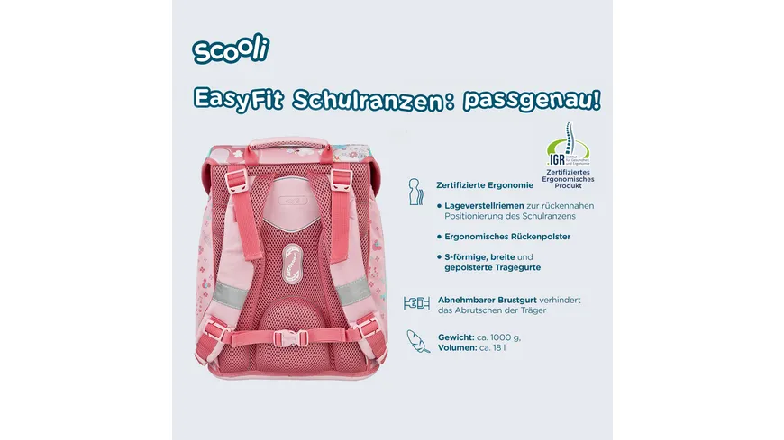 Scooli Minnie Mouse EasyFit Schulranzen-Set 5teilig