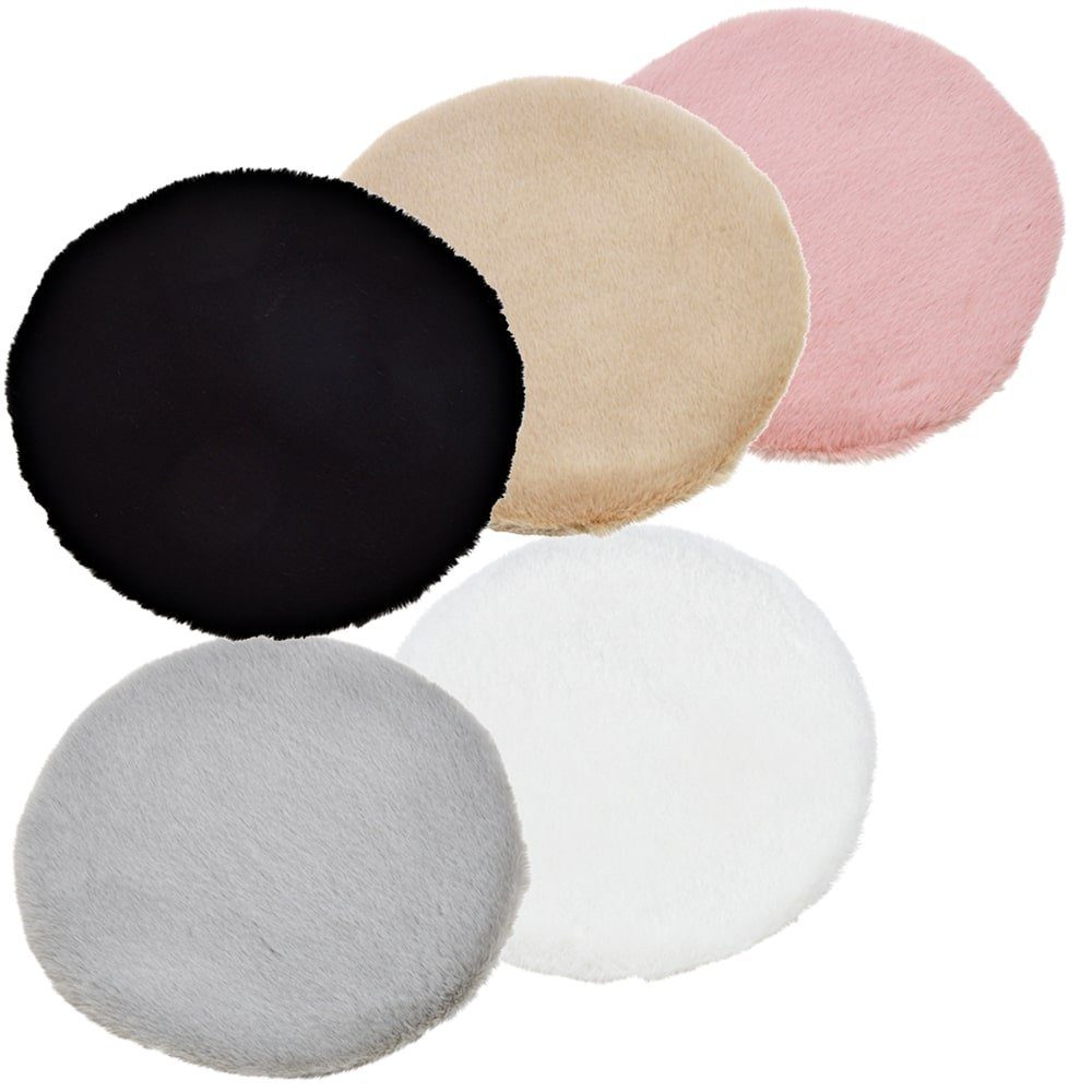 Fellteppich Sitzauflage Dekofell Kunstfell kurzflor Ø 34 cm rosa / pink, matches21 HOME & HOBBY, rund, Höhe: 20 mm