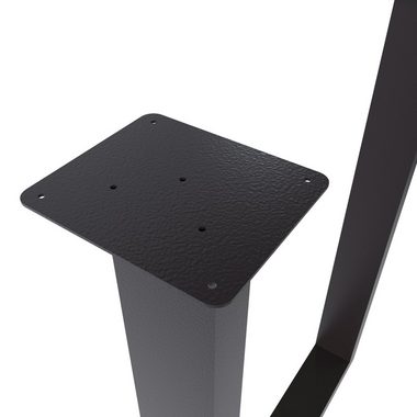 en.casa Tischgestell, Holsted Tischkufen 2er Set Stahl 40 x 28 cm Schwarz, matt