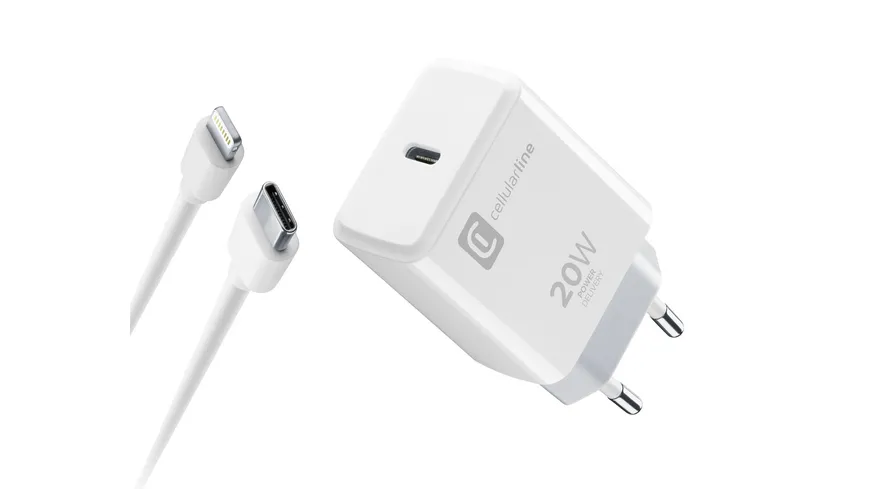 Cellularline USB-C Charger Kit Apple 20W White