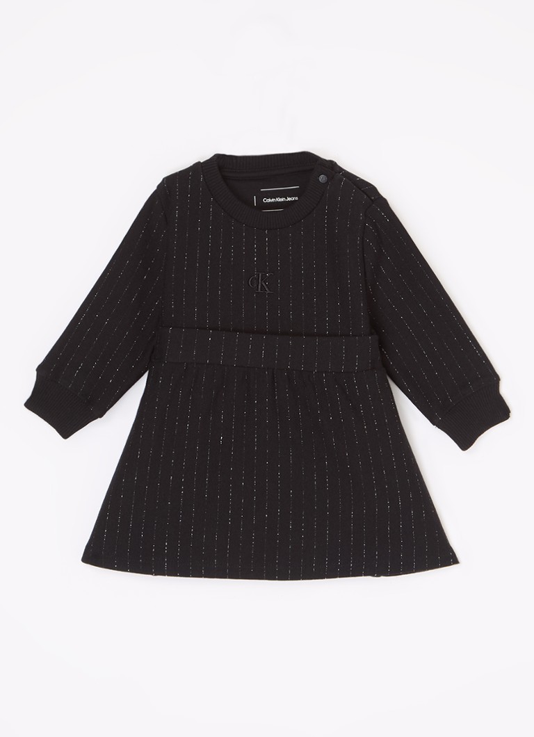Calvin Klein sweater dress with lurex and logo embroidery