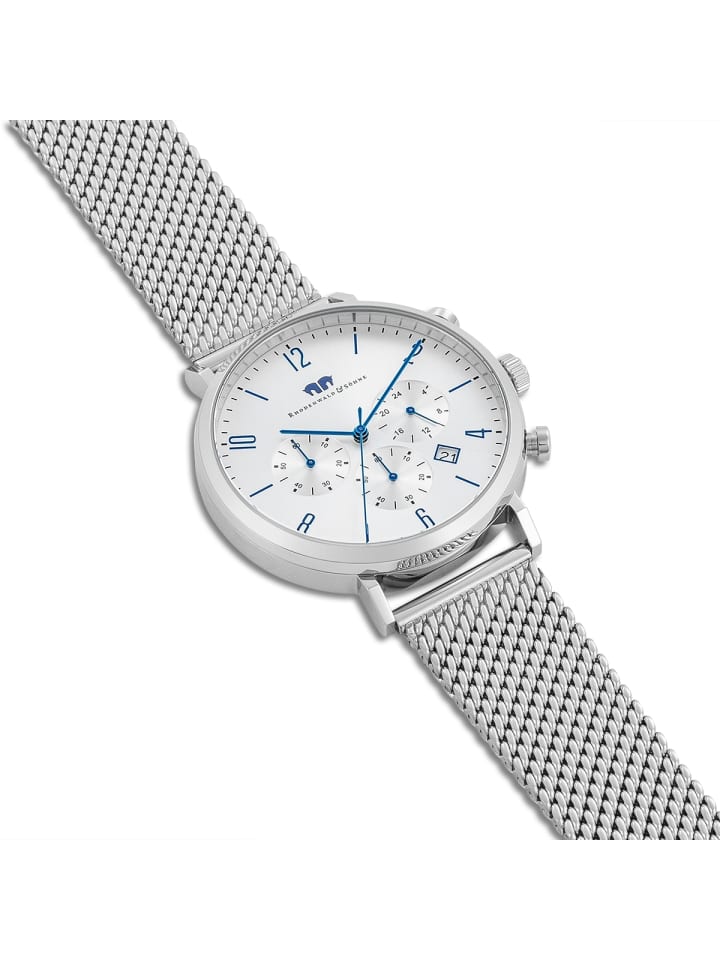 Rhodenwald & Söhne Herren Chronograph silber Edelstahl silber in silber günstig kaufen 21,5 cm