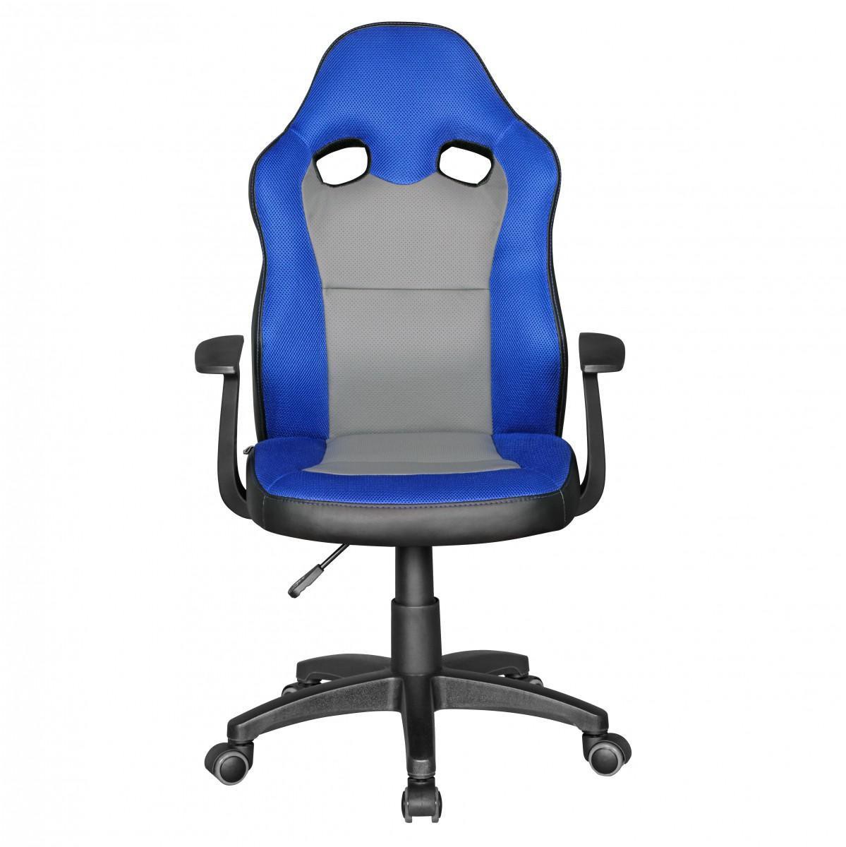 Amstyle Kinderdrehstuhl SPEEDY Jugendstuhl Kinderschreibtischstuhl Drehstuhl ergonomisch - blau/grau