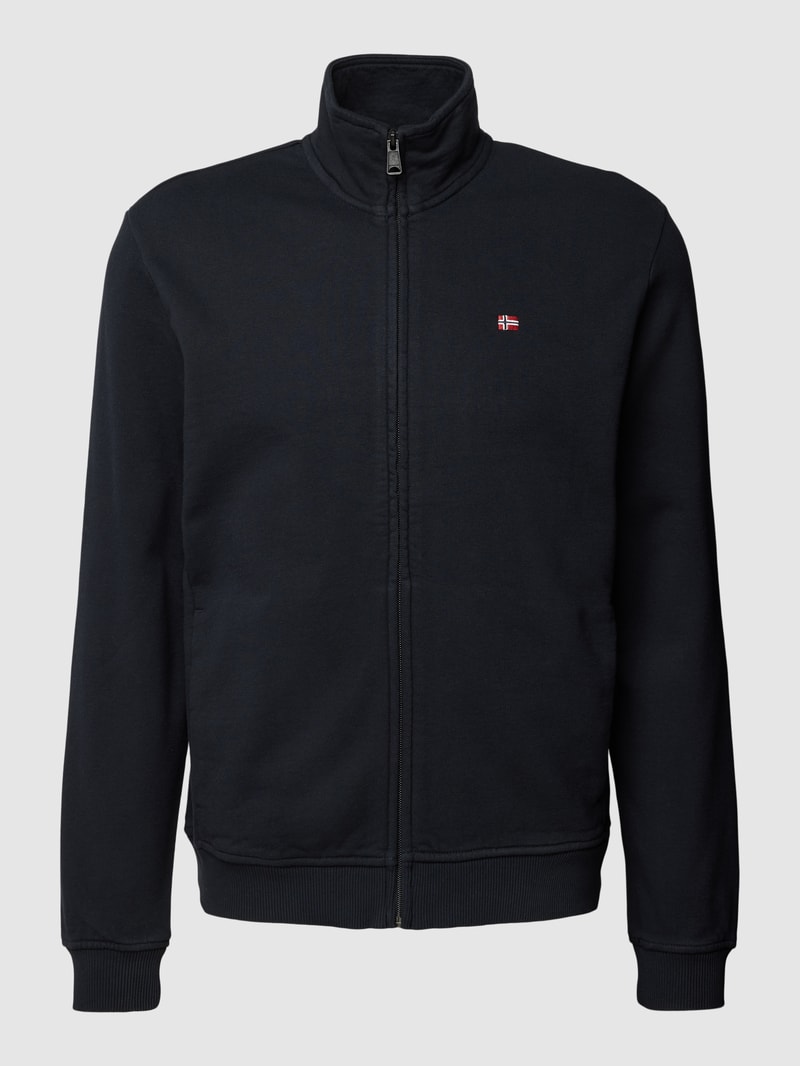 Sweatjacke mit Logo-Detail Modell 'BALIS' in schwarz