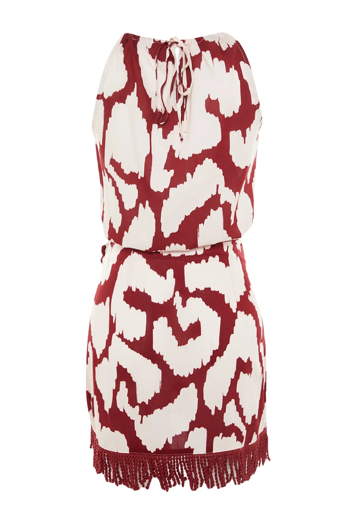 Trendyol Collection  Strick-Bluse mit Troddeln und Tiermuster, Rock-Set TBESS23AU00017