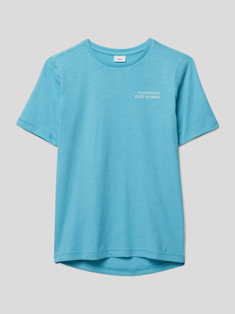 T-Shirt mit Motiv-Print in helltürkis