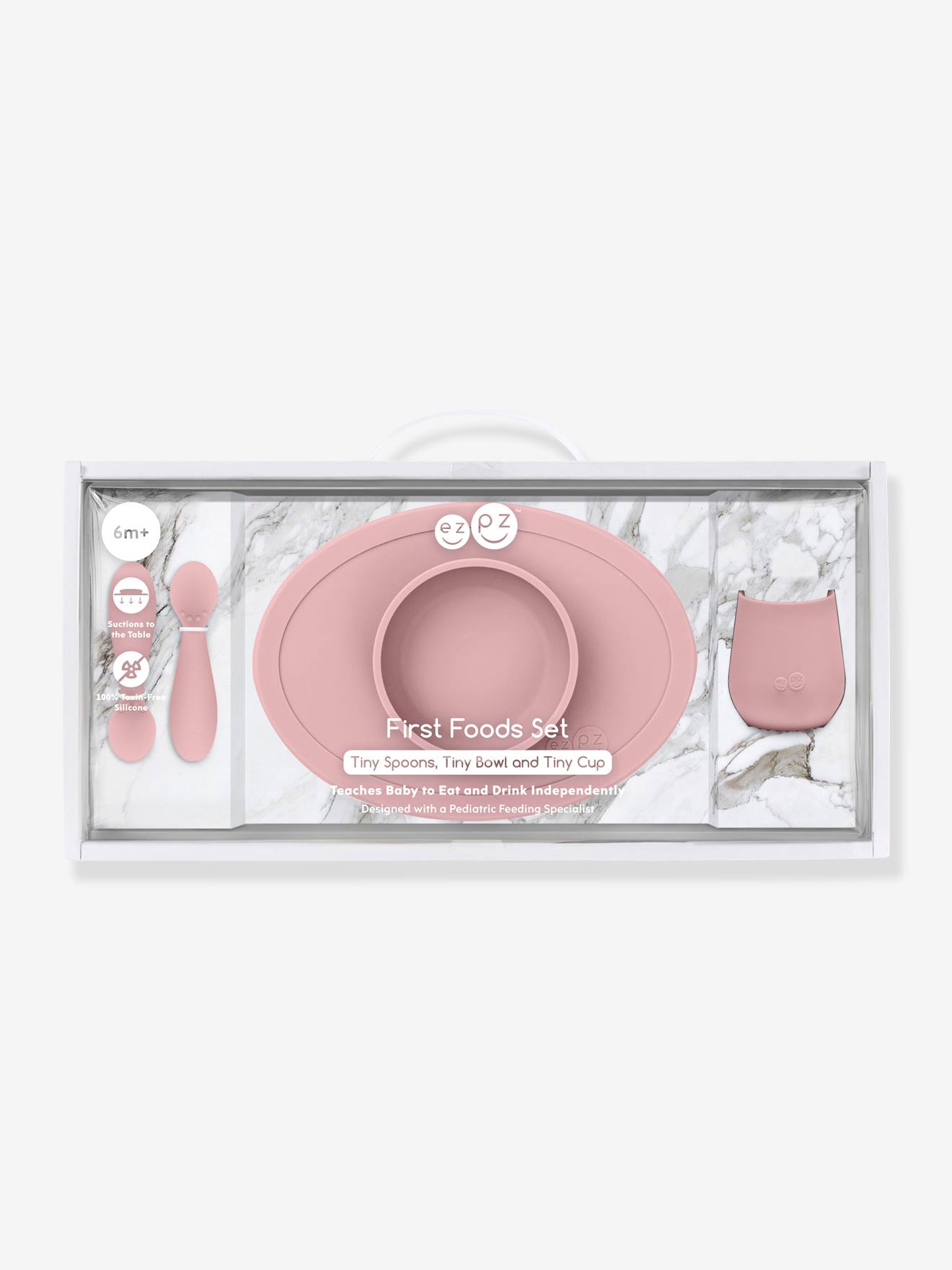 Coffret-repas 4 pièces EZPZ First food set en silicone bleu