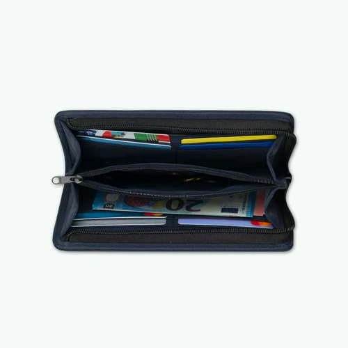 Large Nara wallet in navy blue