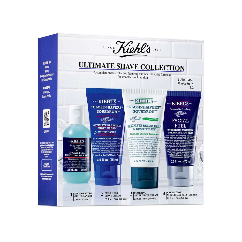 kiehl's Facial Fuel Energizing Face Wash 75ml Coffret routine de soins rasage pour homme