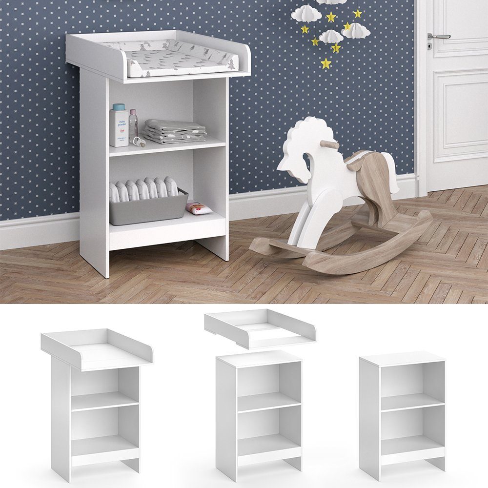 Vicco Wickelkommode Wickeltisch Wickelregal Babymöbel LEO Weiß