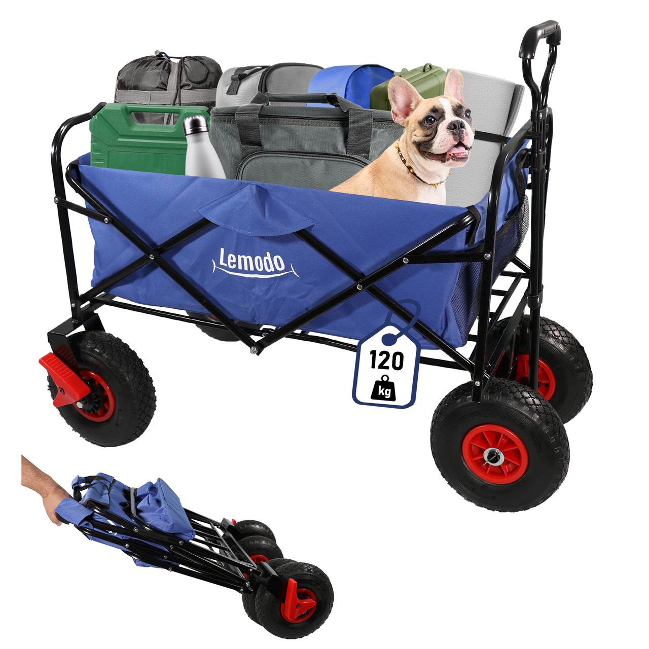 Lemodo Bollerwagen faltbar, blau
