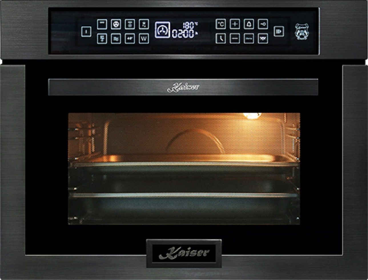 Kaiser Küchengeräte Einbau-Mikrowelle EM 6307 RS, 38,00 l, Mikrowellen-Backofen, 45 cm Hoch,TouchControl, Heißluftsystem