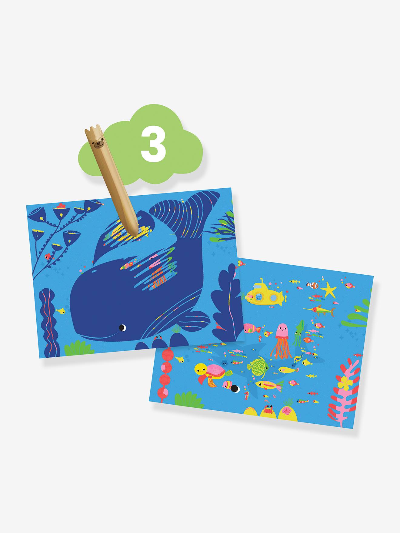 Djeco Kinder Bastel-Set für 6 Aktivitäten DJECO, Maus - mehrfarbig