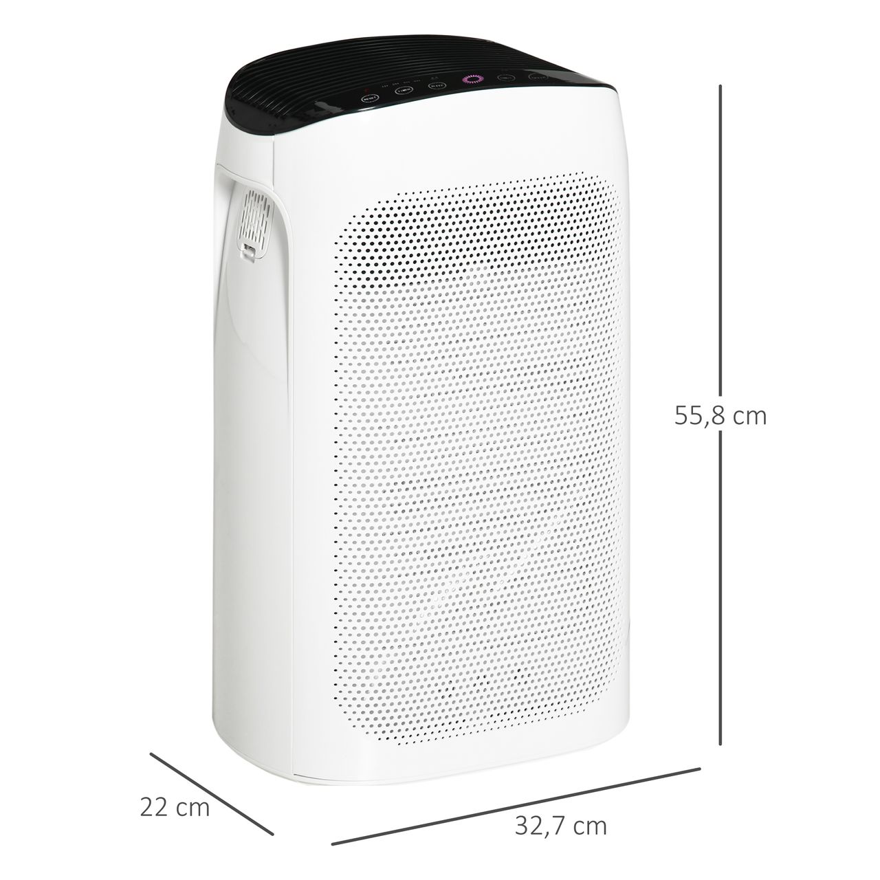 HOMCOM Luftreiniger mit HEPA Filter für bis zu 25-35 m³ Air Purifier für Allergiker Raucherzimmer Staub mit leiser Schlafmodus Timer ABS 32,7 x 22 x 55,8 cm
