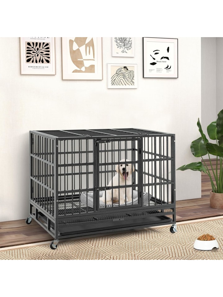 COSTWAY Hundekäfig faltbar 96x65x77cm in Schwarz günstig kaufen onesize