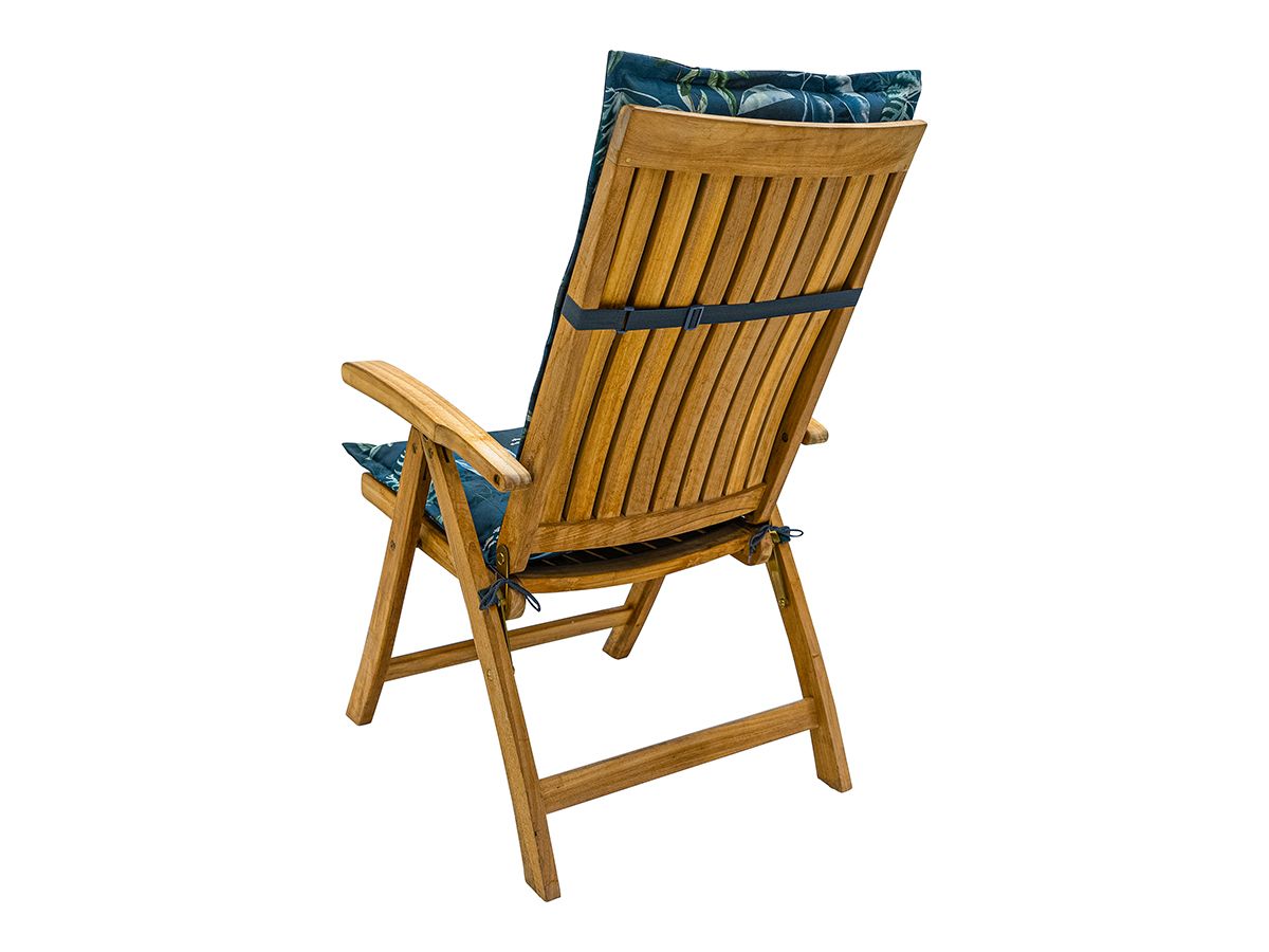 Madison Mauel Blue 123x50 Gartenstuhlkissen mit hoher Rückenlehne
