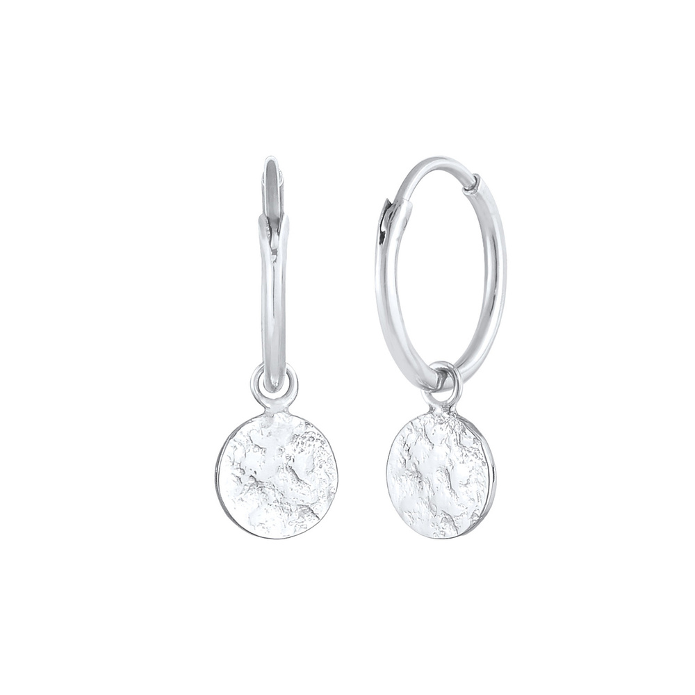 Elli Elli Boucles d'Oreilles Femmes Créoles Plaquettes Coin Pendentif Organique en Arg Boucles d'oreilles